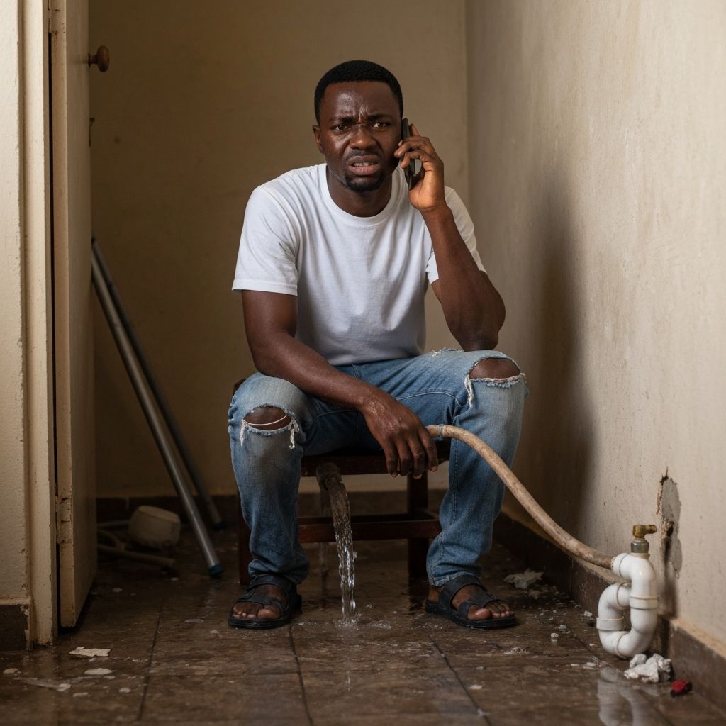 Client frustré par un problème de plomberie